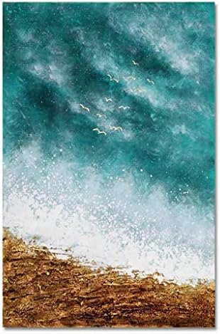 Xjjzs prirodni sažetak velike veličine ocean plavog pejzažnog ulja slika platno ručno izrađeno zidno umjetničko slikanje