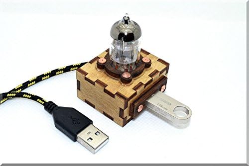 Ručno izrađena drvena narančasta pentode vakuumska cijev USB kabel s kabelom s 1m/3ft izdržljivim pletenim najlonskim kabelom.