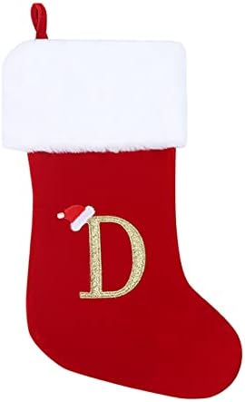 Monogram Božićne čarape čarape Klasična personalizirana ukras za čarape za obiteljske blagdanske sezone karakter abecede