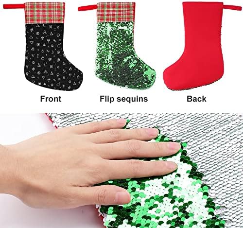 Okultni gotički simbol šljokice božićne praznike čarape reverzibilna boja mijenjaju se čarobne zalihe za božićne drveće kamin