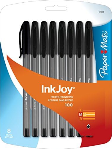 Papir Mate Inkjoy 100St Ballpoint olovka, srednja, crna, set od 8