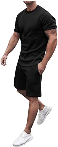 USNSM muški dvodijelni staza, muški dvodijelni tracksuit casual crewneck havajska košulja s kratkim rukavima i kratke hlače