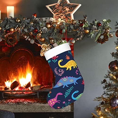 Božićne čarape Dinosaur šareni životinjski uzorak dvostrani kamin viseće čarape
