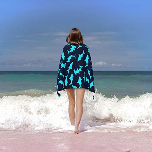 Makachen Shark Beach ručnik, veliki ručnici za plažu s mikrofiberom Preveliki, ručnik bez pijeska za kupku, putovanje, vanjski,