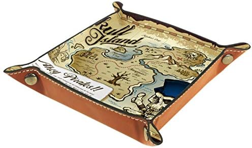 Nautical Map Pirates Organizator Office Microfiber kožna ladica za stol praktična kutija za spremište za novčanice i uredska
