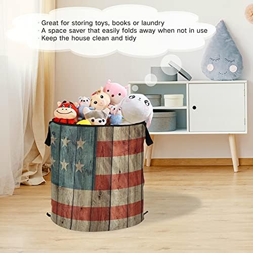 Sjedinjene Države drvene pop up up rublja s poklopcem s poklopcem sklopiva košarica za odlaganje srušena za pranje rublja