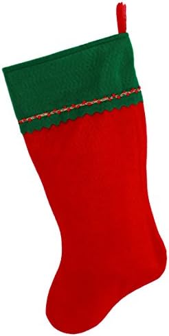 Monogrammed me izvezena početna božićna čarapa, zelena i crvena filca, početni r