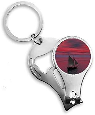 Ocean Red Sky Boat ljudi slikaju nokat za nokat za nokat za nokat otvarača za otvarač za bočicu
