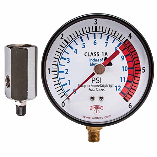 Zime PGTK314CM mjerač testa niskog tlaka s ekonomskim ispitnim ventilom, maksimalnim pokazivačem, mesinganim unutarnjim brojem,