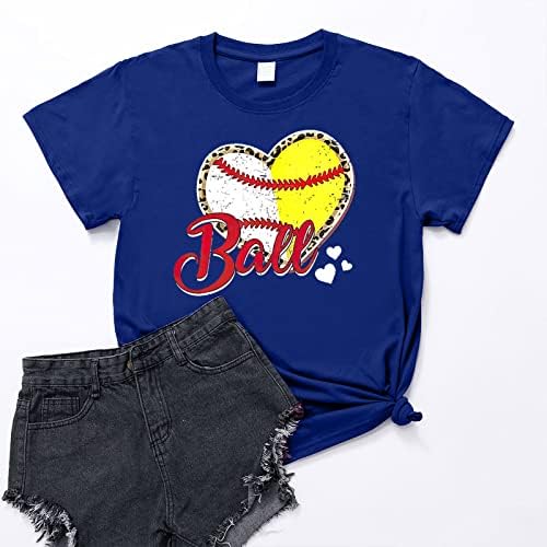 DGQPLPD Ženska majica za bejzbol za bejzbol Slatka grafička ženska majica za bejzbol majice Odjeća Osnova majica Žene žene