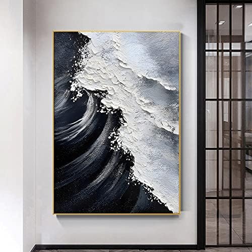 Crno bijelo sivo apstraktno platno zid art morski krajolik poster moderni apstraktna umjetnost printin crno -bijeli plakati