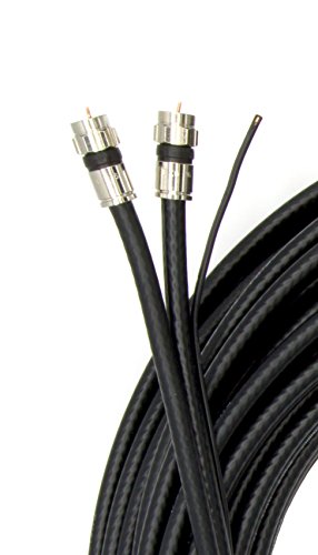 25 stopa, crno -dual RG6 koaksijalni kabel s 18 AWG bakrene uzemljene žice - RG6 siamske kabel - 25 ft dvostruki koakirani