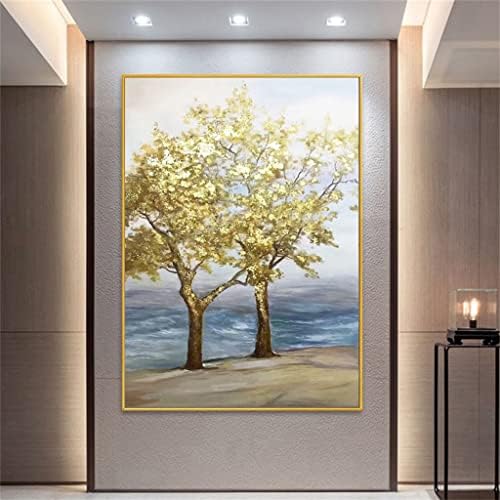 Zjhyxyh ručno oslikana uljana slika ručno rađena Sažetak prekrasna bijelo žuto drvo ulje slika zidna umjetnička ukrasa ukras