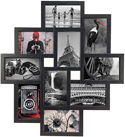 Lavezee 9 pakiranja slika matirano za fotografije od 4x6 inča i 10 otvaranja 4x6 inča crnih okvira za kolaž