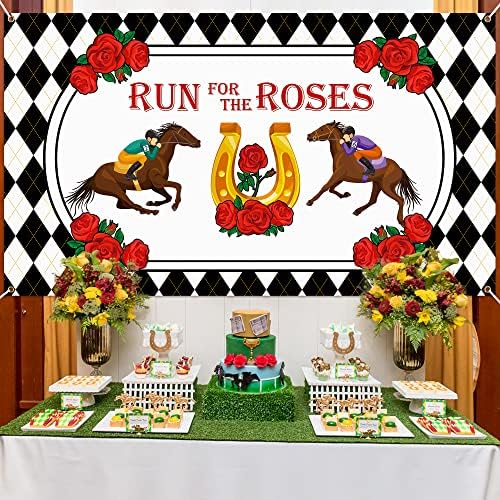 Pozadina za konjske utrke transparent ruža i konji pozadinski transparenti 78 ' 95 inča izuzetno velike pozadine za konjske