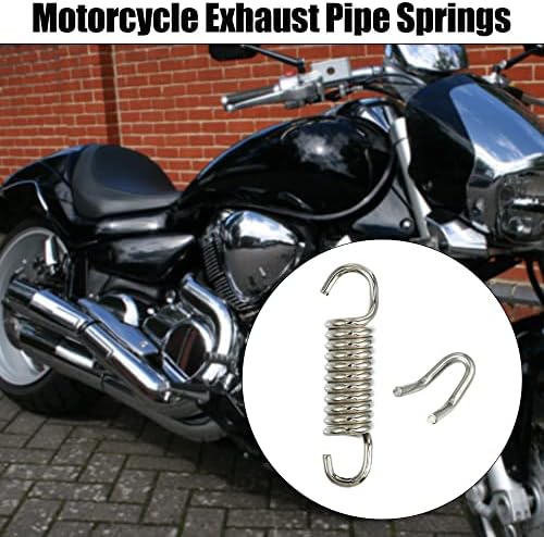 4 kompleta 43 mm 1,69 & 34; opruga ispušne cijevi motocikla s kukicama od nehrđajućeg čelika u obliku srebra u boji
