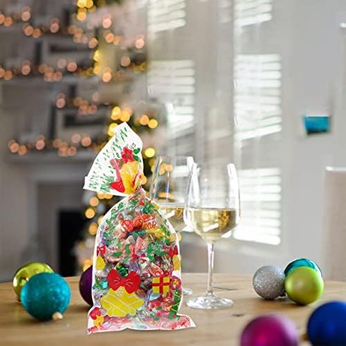 Hemoton Clear Candy torbe 200 pcs božićne torbe za celofan Xmas poslastice torbe za božićne dobrote Biscuti za skladištenje