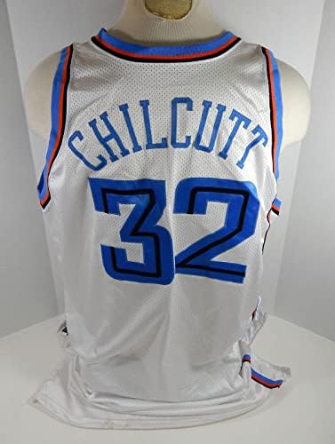 1999-00 Cleveland Cavaliers Pete Chilcutt 32 Igra Upotrijebljena White Jersey Wilt Band 6 - NBA igra korištena