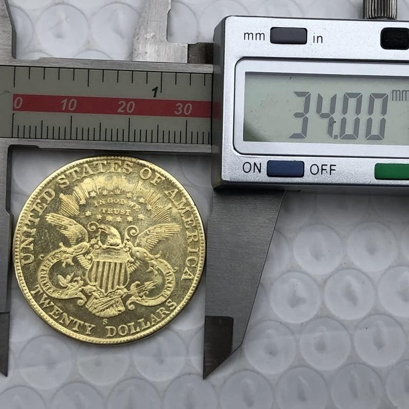 1881. Verzija American 20 Gold Coin Brass Antique Handraft Strani prigodni novčić 34 mm