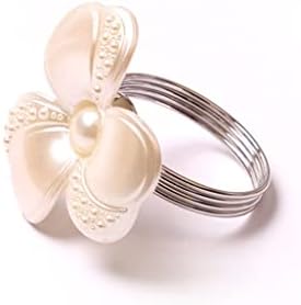 Lllly 6pcs sretni cvjetni metalni salveti prstenovi vjenčane salvete za večeru stol salvete kopče božićni festival dekor