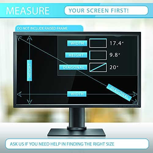 Premium Anti Plava svjetlost i zaštitnik zaslona protiv blještanja za monitor od 20 inča. Veličina zaštitnog zaslona je visina