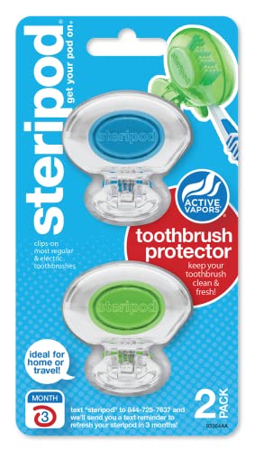 Zaštitna glava četkice za zube mumbo-mumbo, bistra plava i bistra zelena, u količini od 2 komada