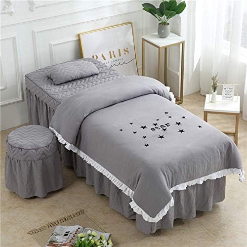 Zhuan-ov kozmetički krevet za masažu za kozmetički sloj za masaža stol setovi čista boja, 4 komada masaža stol suknje spa