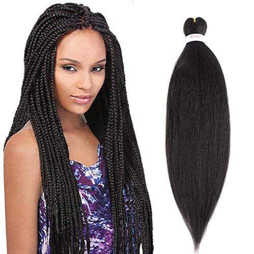 1; 26-inčna unaprijed rastegnuta kosa za pletenice 8 paketa za nadogradnju kose za crne žene
