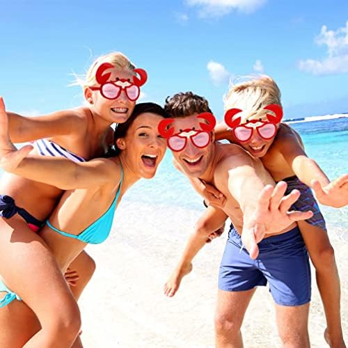Pretyzoom 3 PCS Smiješne sunčane naočale naočale s rakovima Tropske zabave naočale Havajske plaže tematske zabave.