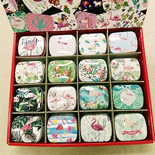 Anccus 24pc/box flamingo stil mini tableta kolekcija kolekcija mini box diy spremište kvadratni ruž za usne malu limenu kutiju