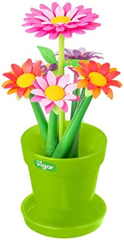 Vigar cvjećarnica set s loncem, set od 6 olovki cvjetnih tema u držaču u obliku cvijeća