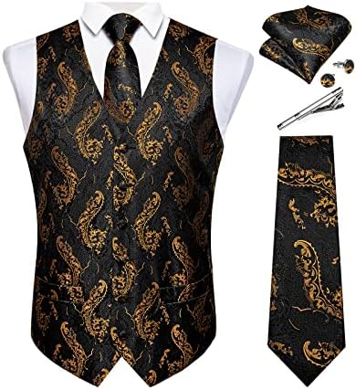 Dibangu muški paisley prsluk i kravata džepni kvadratni prsluk za manžete set za tuxedo