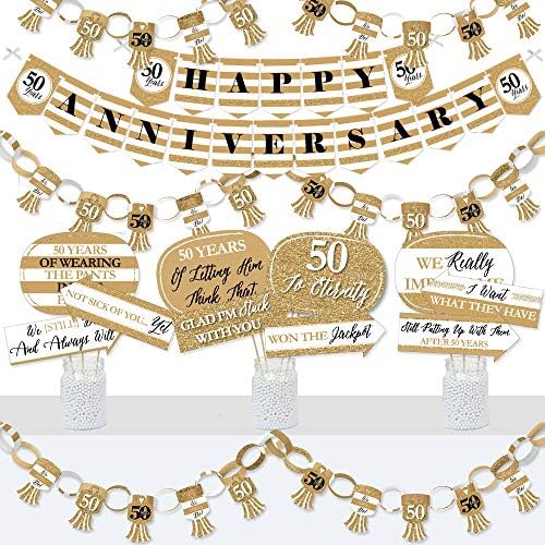 Velika točka sreće koju još uvijek radimo - 50. godišnjica vjenčanja - ukrasi za natpis i foto -kabine - Obitnice za zabavu