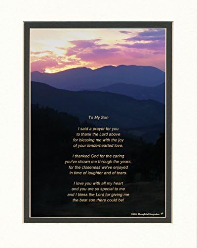 Sin Poklon s zahvalnošću molitve za Son Pjesma. MTS Sunset Photo, 8x10 Double Matted. Rođendan ili božićni poklon za sina.