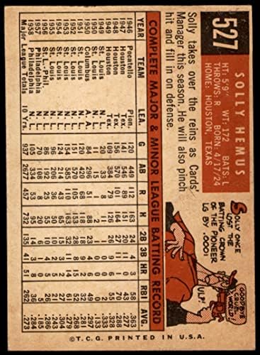 1959. Topps 527 Solly Hemus St. Louis Cardinals EX/MT kardinali