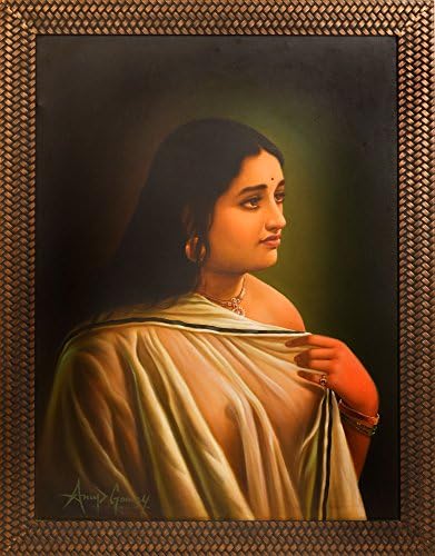 Raja Ravi Verma Lady - Ulje slike na platnu - Umjetnik: Anup Gomay